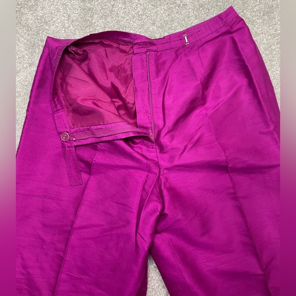 Jones New York iridescent purple 100% silk pants - Picture 9 of 9